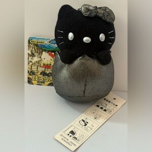 Rare 2000 Hello Kitty Black Egg Hakone Gotochi Plush Keychain Japan Exclusive